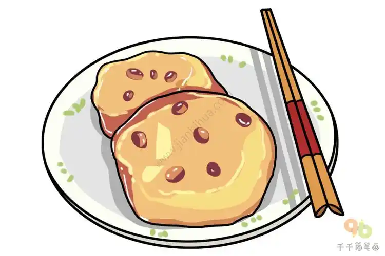 福建美食海蛎饼简笔画