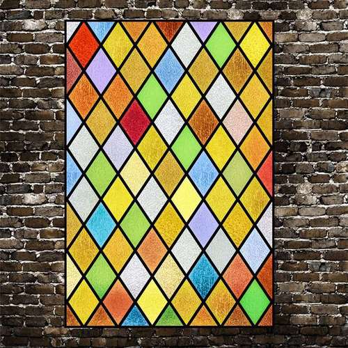 透光不透明民国风玻璃贴膜复古教堂玻璃阳台窗户贴纸彩色窗花贴