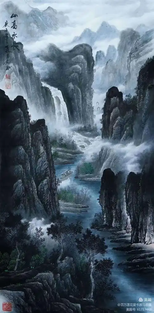 大山大水,大气蓬勃.———易剑斌山水画