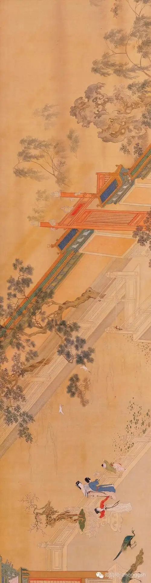 明 仇英 《汉宫春晓图》用手卷的形式描述初春时节宫闱之中的日常琐事