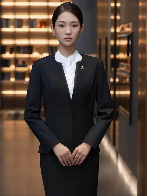西服职业套装酒店工作服美容物业前台收银服务员工装职业女裤套装