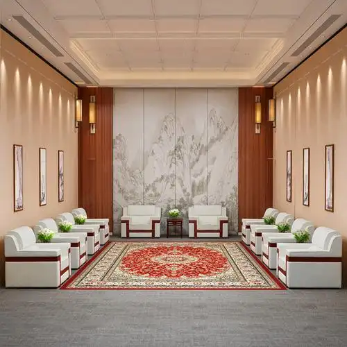 欧耐德办公沙发会议室中式贵宾沙发接待洽谈会客布艺单人位沙发a款