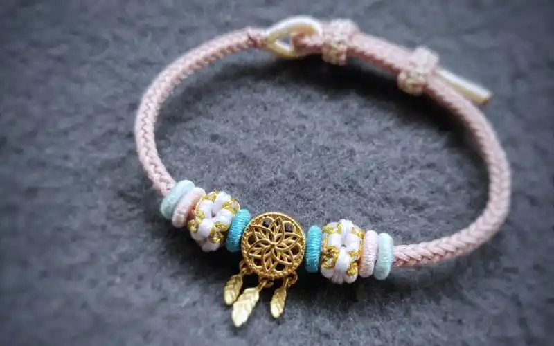 编绳可自由组合设计半成品可穿珠手绳新年黄金转运珠手链