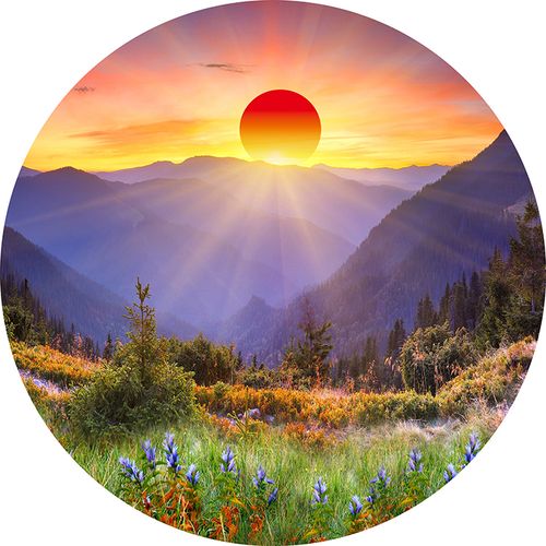 48泰山日出有山无水画靠山图办公室招财气大山画风水客厅装饰画挂画已