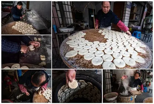 《传统光饼制作》组照(1-6)