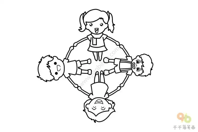 国际合作日简笔画图片