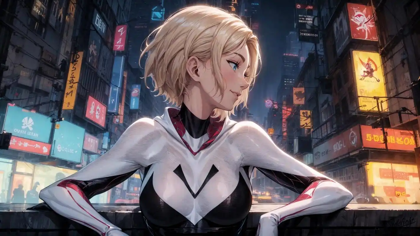 4k高清壁纸|16:9横屏|蜘蛛侠格温 最近想做点不一样的,左想右想先试试