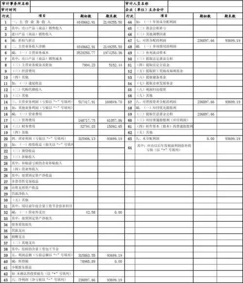 企业主要财务指标表(利润及利润分配表)book1