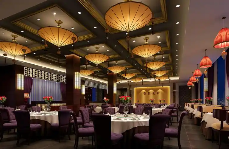 新中式酒楼室内装修全套施工图(附效果图)