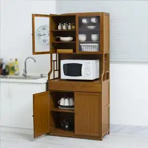 碗橱柜厨房老式家用农村落地中式实木放碗用的复古简易收纳菜柜子