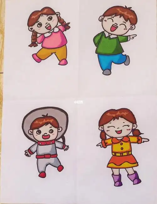 人物简笔画上色版