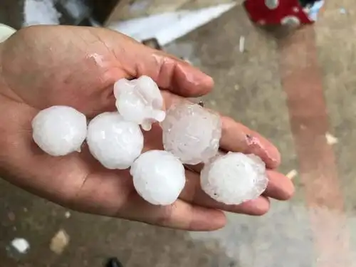 冰雹又来! 杏核大小密密麻麻,车窗被砸破.马上还有雷雨大风