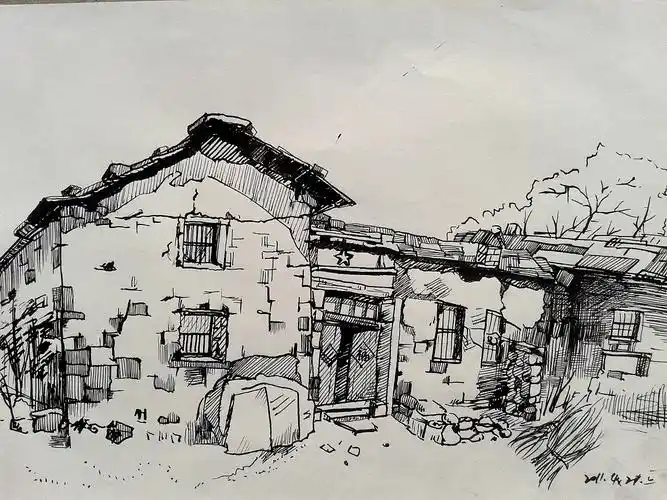 上学时的速写作业写生