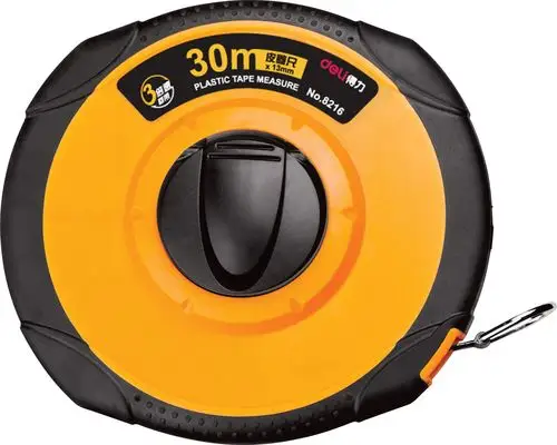 得力皮卷尺30,50米长皮尺 玻璃纤维尺 刻度清晰皮卷尺批发