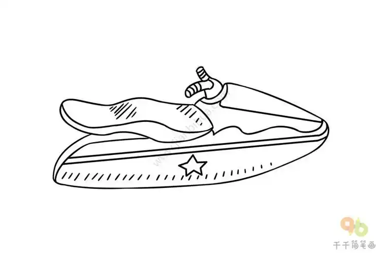 骑士摩托艇简笔画_摩托车简笔画