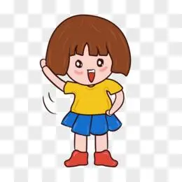 卡通可爱小女孩加油呐喊表情素材