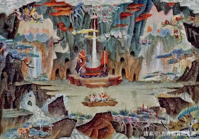 《花果山水帘洞内景》张光宇