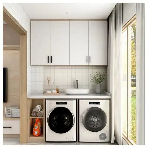 阳台机柜全友全屋定制现代洗衣洗衣机一体烘干烘干机阳台空间定制