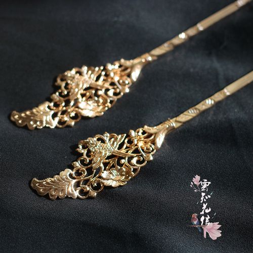 【蝉鸣知夏】鎏金云雀纹银簪唐代复原汉服古风发饰原云知花信