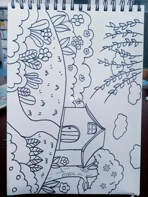 幼儿园春季简笔画儿童春天简笔画绘画步骤春天简笔画柳树风景怎么画