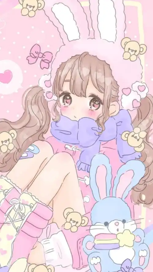 电脑壁纸 插画 文字 动漫 平铺 萌物 软妹 少女心 粉色 卡通 可爱