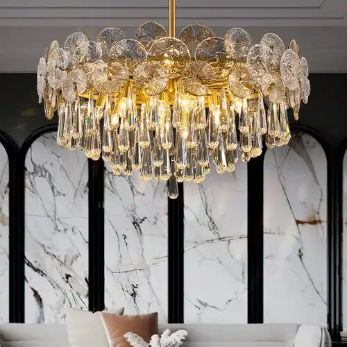 兰亭集势轻奢水晶吊灯后现代创意全铜客厅大气别墅客厅吊灯