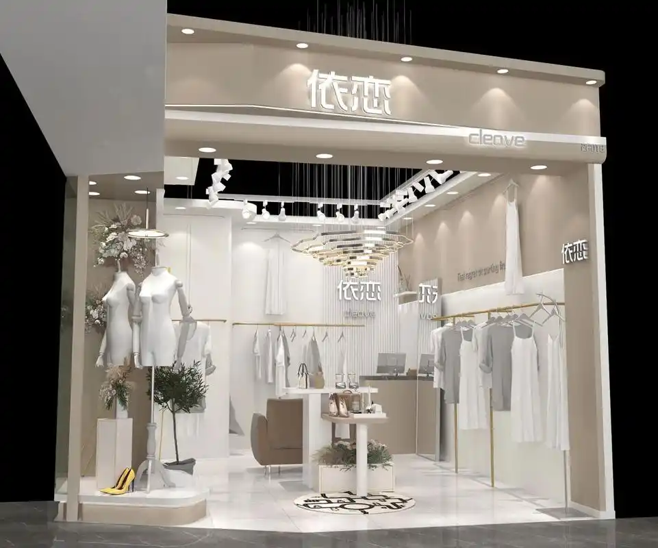 店铺设计|时尚女装20平小店设计及落地        永远的奶咖色又用上了