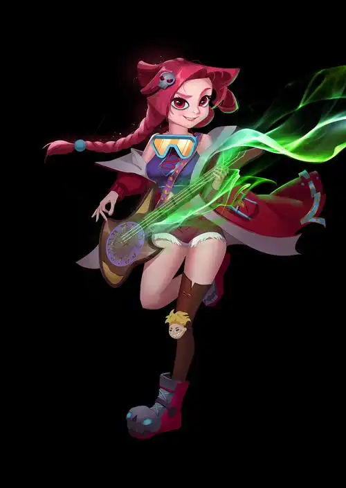 欧美q版人设-药师等人来看海青岛信号山插画练习--青岛夜景作品信息