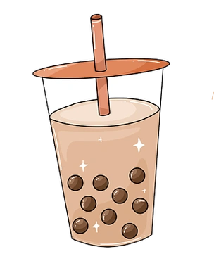 手绘珍珠奶茶插画女孩云朵小清新珍珠奶茶创意奶茶茶类包装插画包装