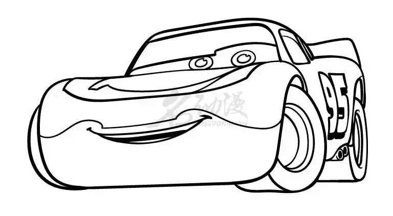 汽车总动员闪电麦昆简单画法