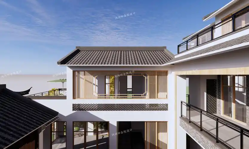 广东梅州三层现代轻中式四合院民宿——润润四合院设计刘鹰作品