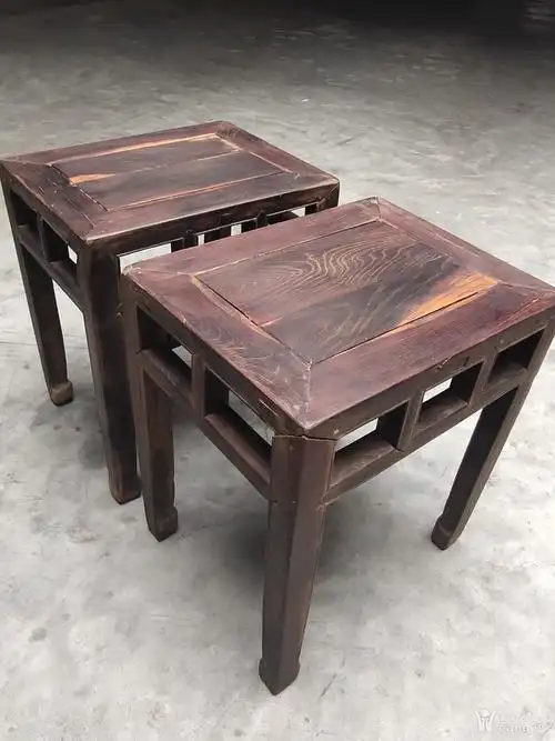 南通老柞榛方凳已经整理过一对