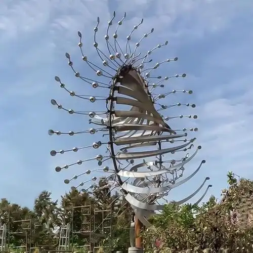 风动雕塑 不锈钢财源滚滚艺术雕塑 景区亮化美陈摆件