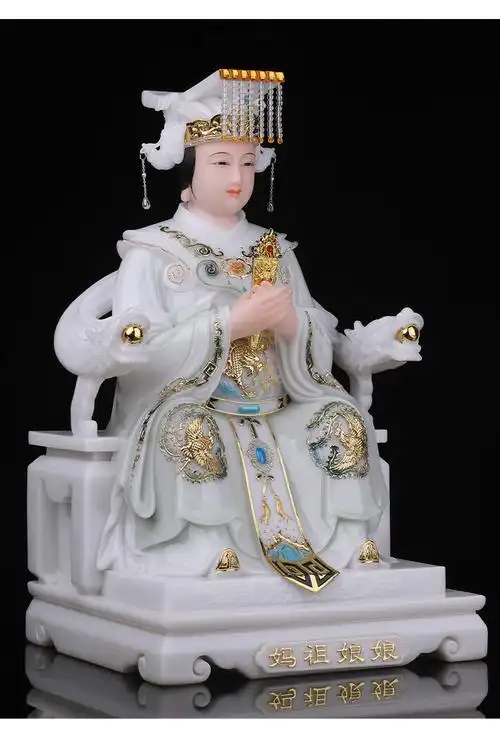 三漫陀汉白玉妈祖娘娘佛像湄洲海神天上圣母天后天妃神像家用供奉妈祖