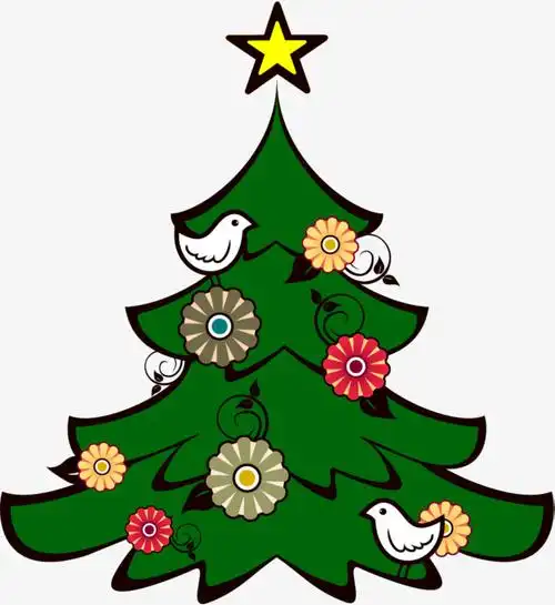 卡通卡通绿色圣诞树