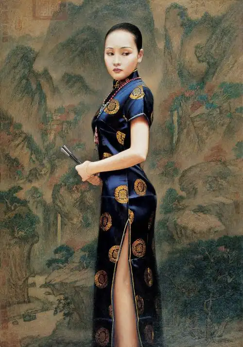 中国油画人物系列画女人的娇媚2