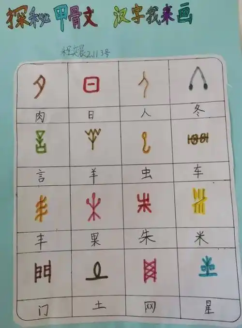 【五彩童年|特色作业】"语"你同在 趣味甲骨(一)