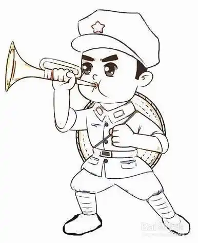 军号卡通简笔画