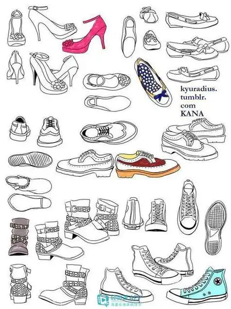 卡通鞋子简笔画卡通鞋子简笔画图片大全