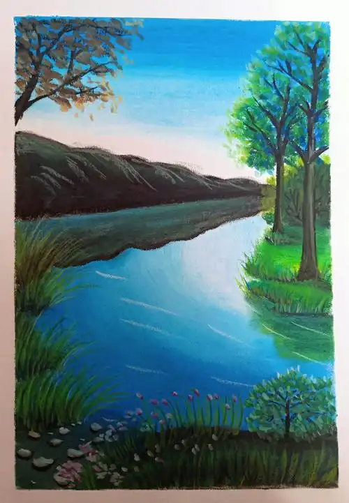 我的第一本油画棒风景画