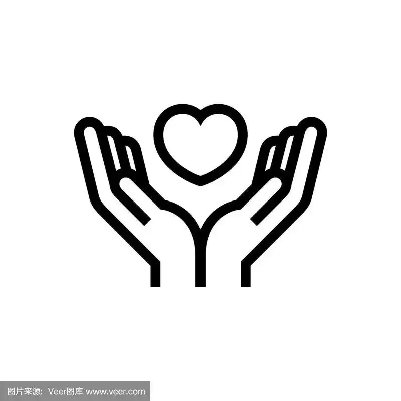 慈善志愿者协作心爱心手图标象征