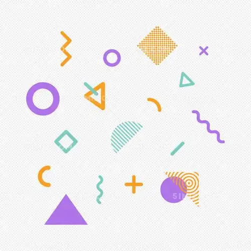 孟菲斯风格几何三角形形状基本形状