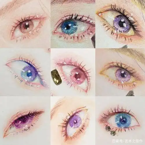 彩铅手绘漂亮的眼睛,每一幅都好美