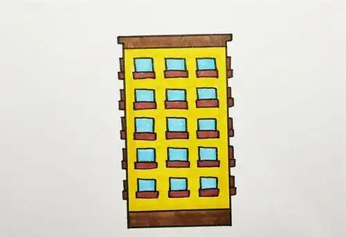 关于城市的简笔画城市建筑简笔画素材儿童画城市高楼大厦的简笔儿童简