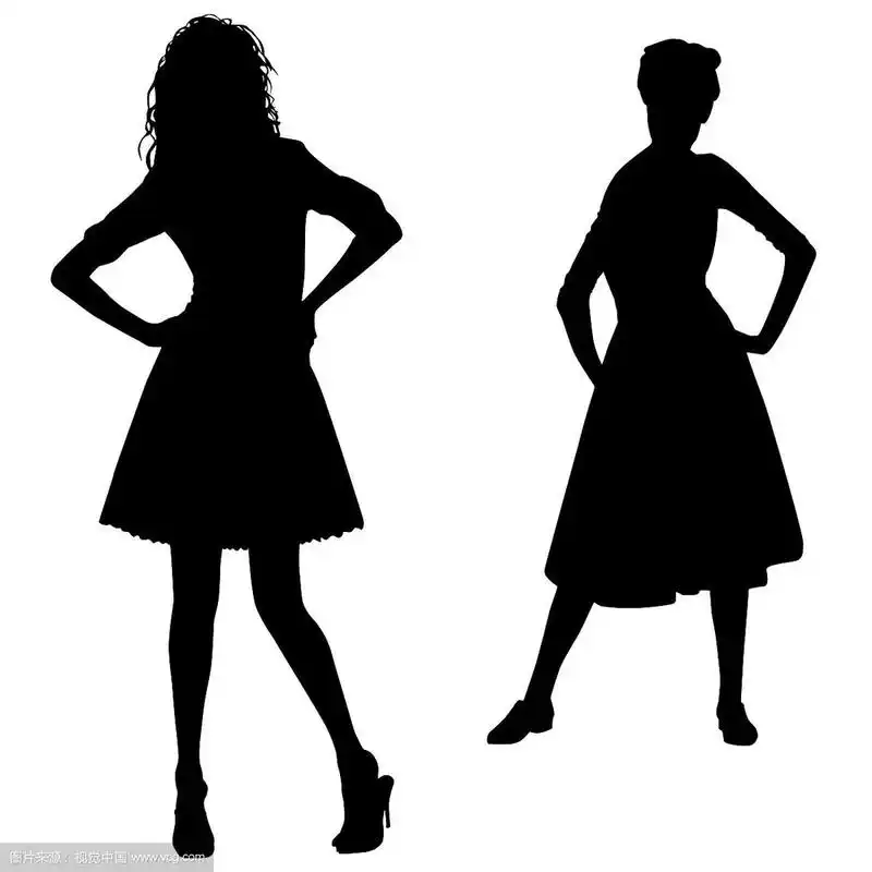 时尚女性的剪影