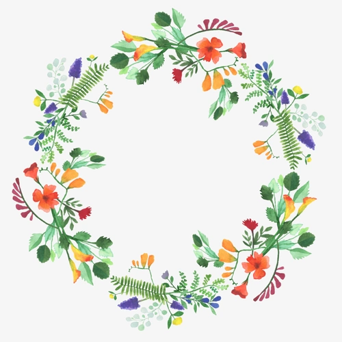 手绘卡通森系花环装饰