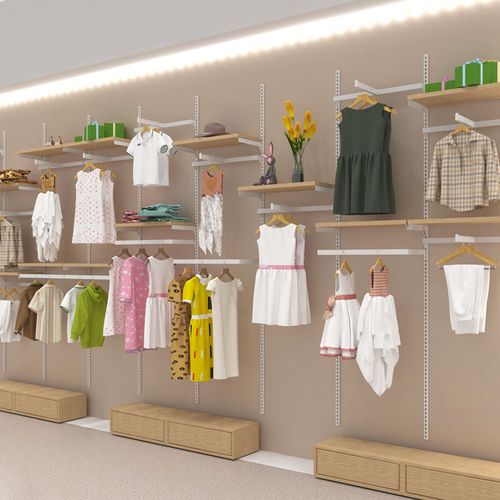 挂衣正侧壁挂式立柱简约陈列货架童装衣架组合服装展示架