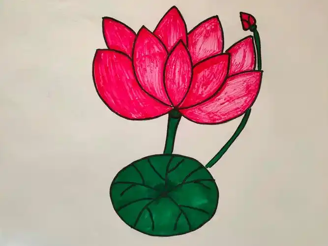 幼儿绘画《荷花》—灵武市幼儿园幼教集团快乐童年幼儿aini空中课堂第