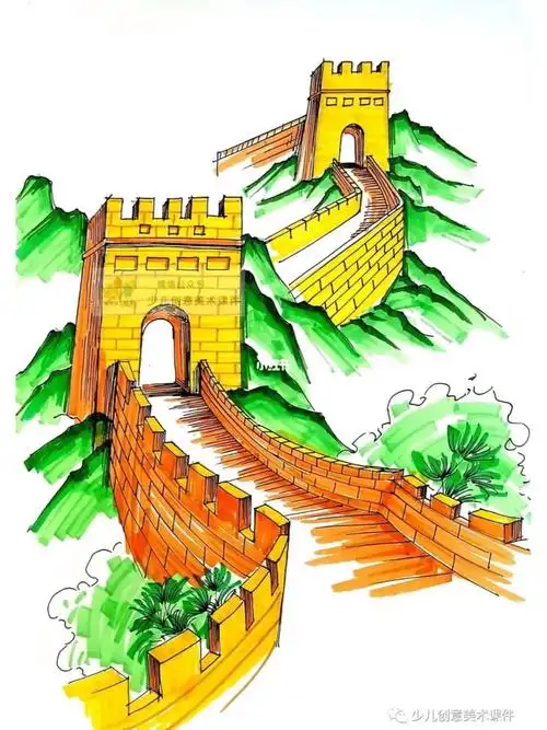 创意美术万里长城