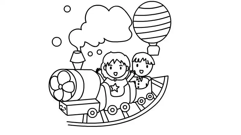 坐过山车简笔画步骤